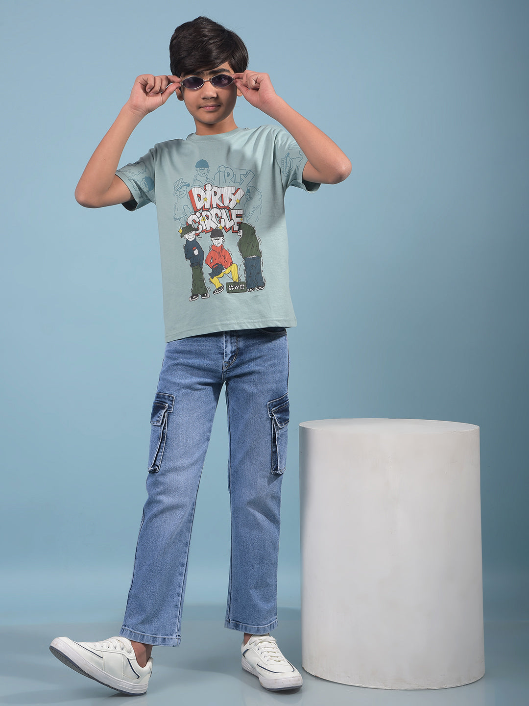 Green Graphic Print 100% Cotton T-Shirt-Boys T-Shirts-Crimsoune Club