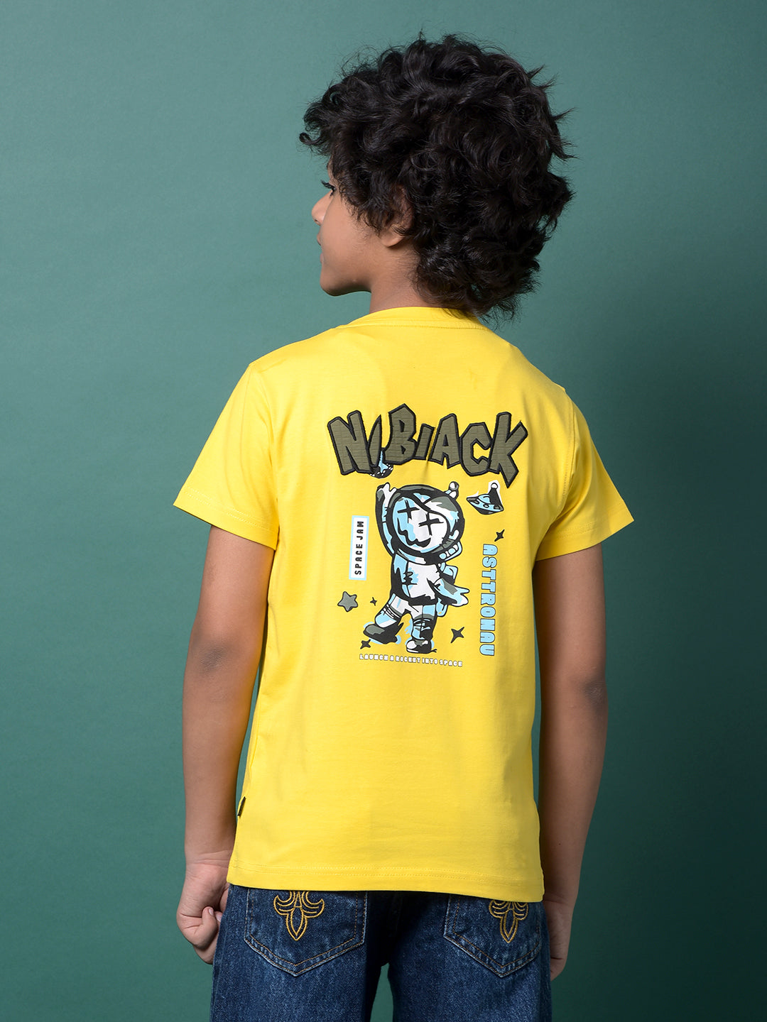 Yellow Graphic Print T-Shirt-Boys T-Shirts-Crimsoune Club