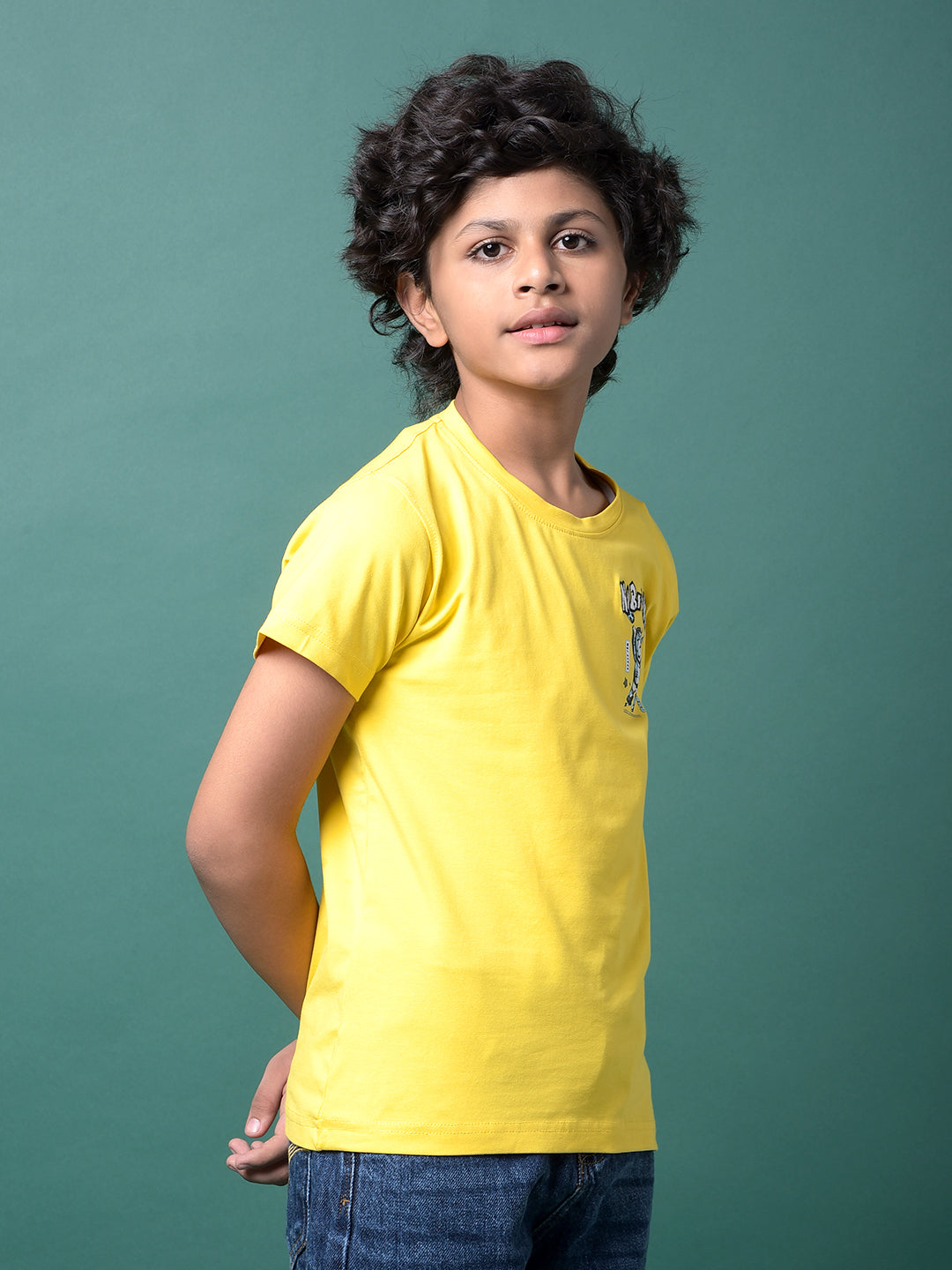 Yellow Graphic Print T-Shirt-Boys T-Shirts-Crimsoune Club