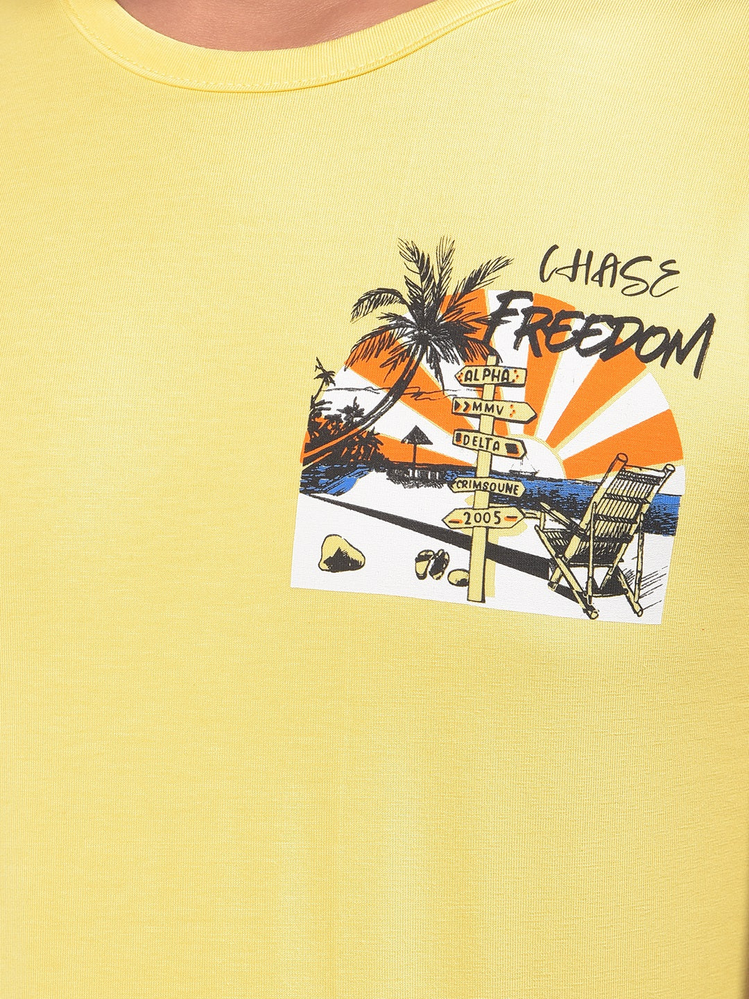 Yellow Graphic Print Sleeveless T-Shirt-Boys T-Shirts-Crimsoune Club