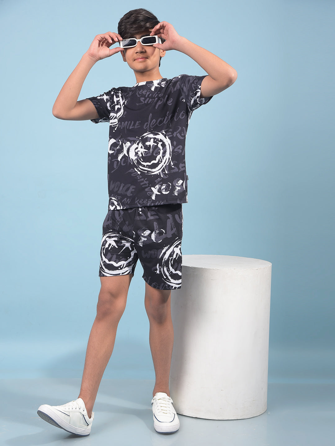 Black Printed T-Shirt-Boys T-Shirts-Crimsoune Club