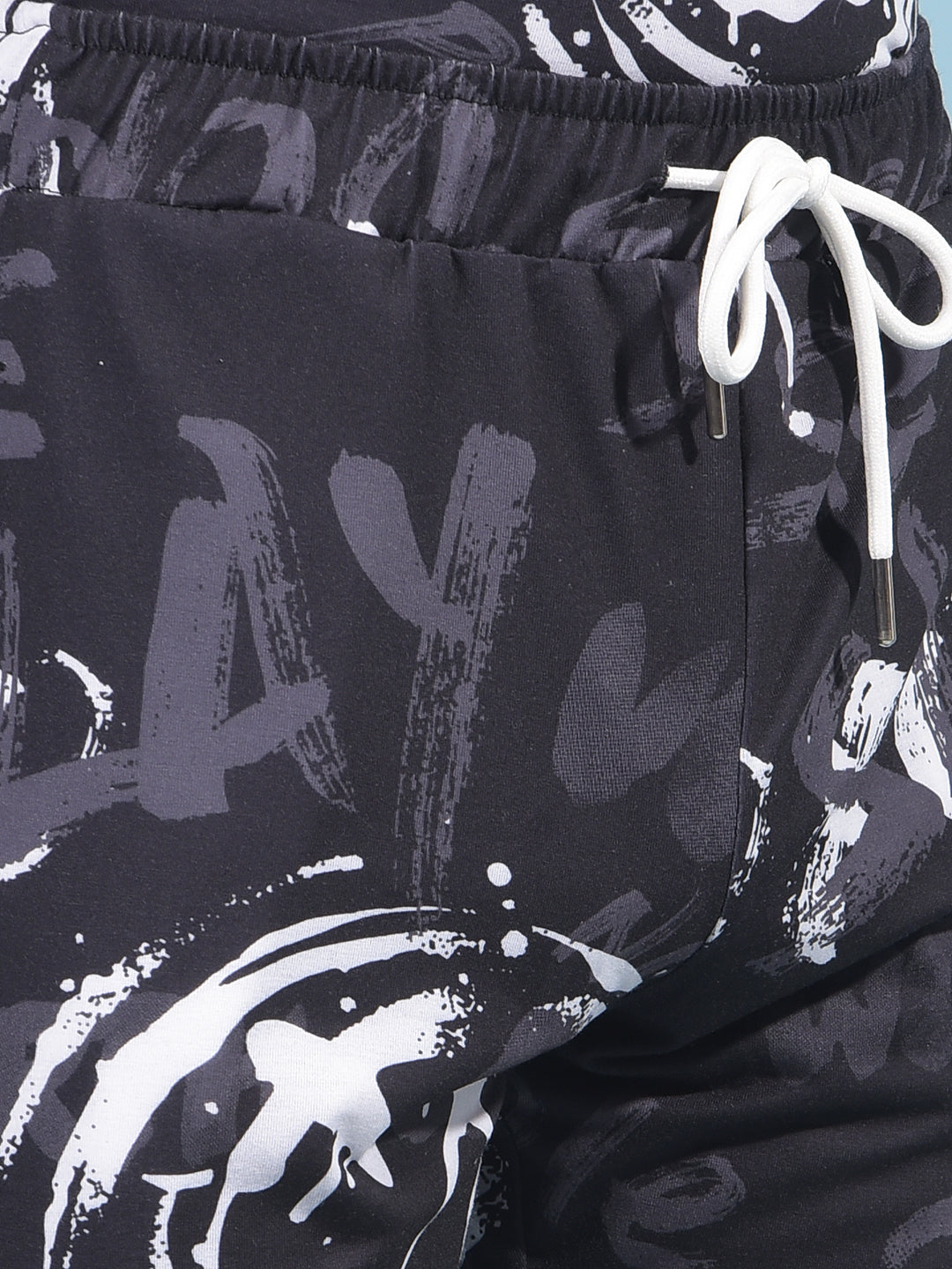 Black Printed Cotton Shorts-Boys Shorts-Crimsoune Club