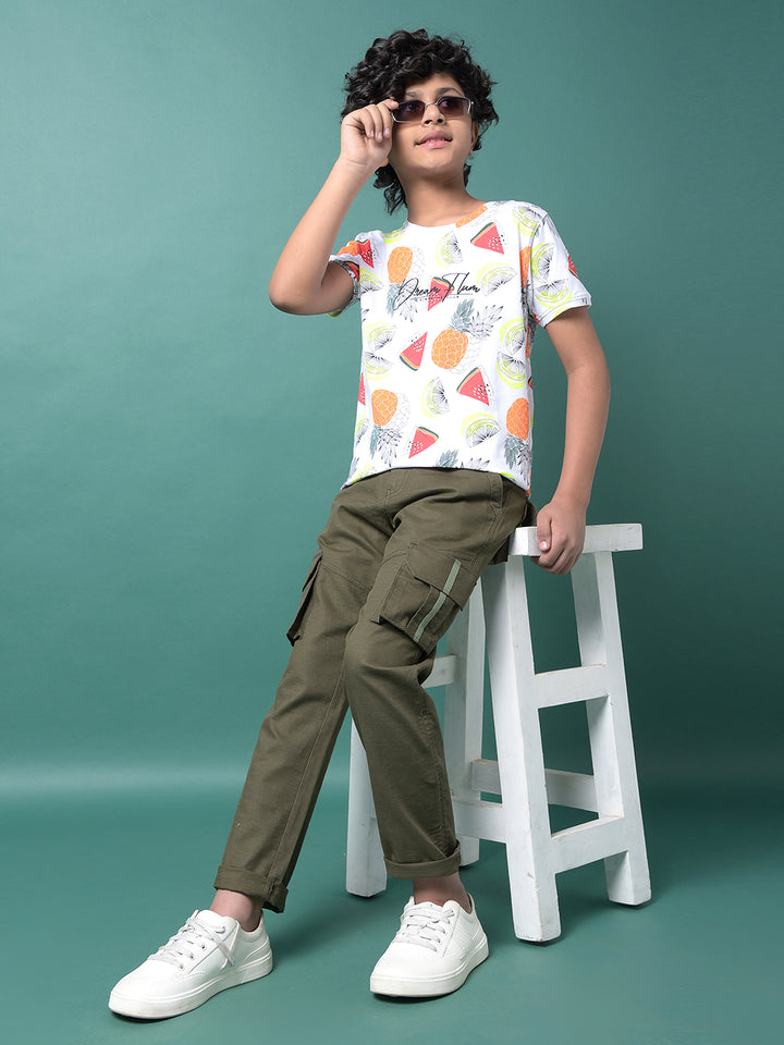 White Printed T-Shirt-Boys T-Shirts-Crimsoune Club