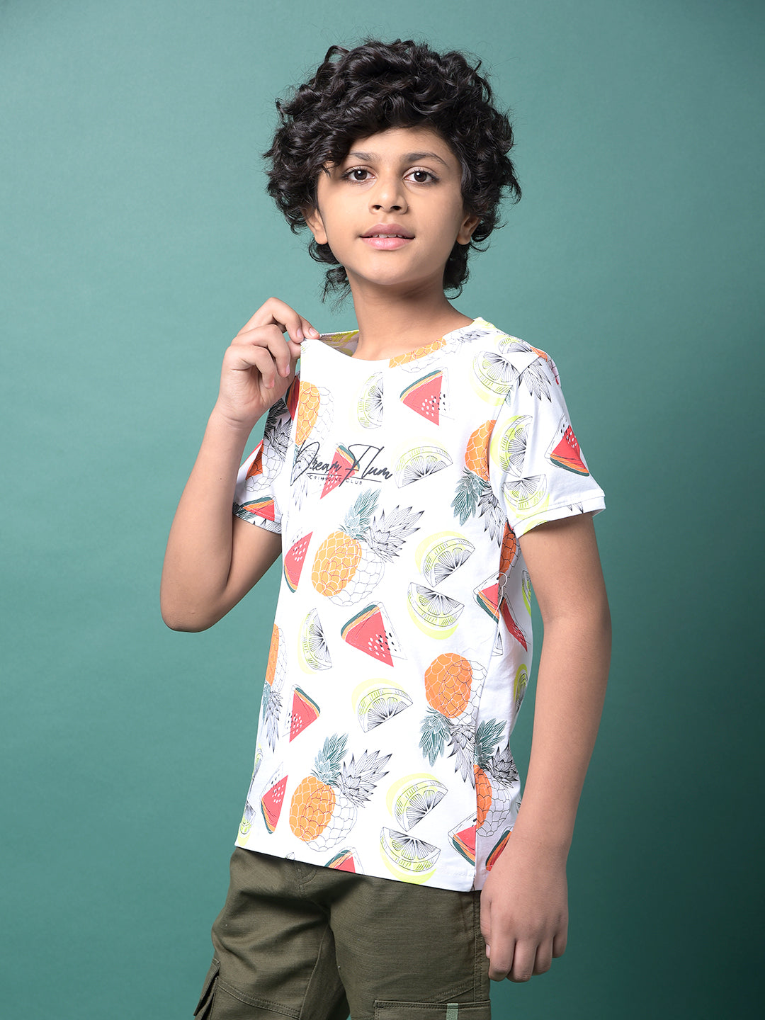 White Printed T-Shirt-Boys T-Shirts-Crimsoune Club