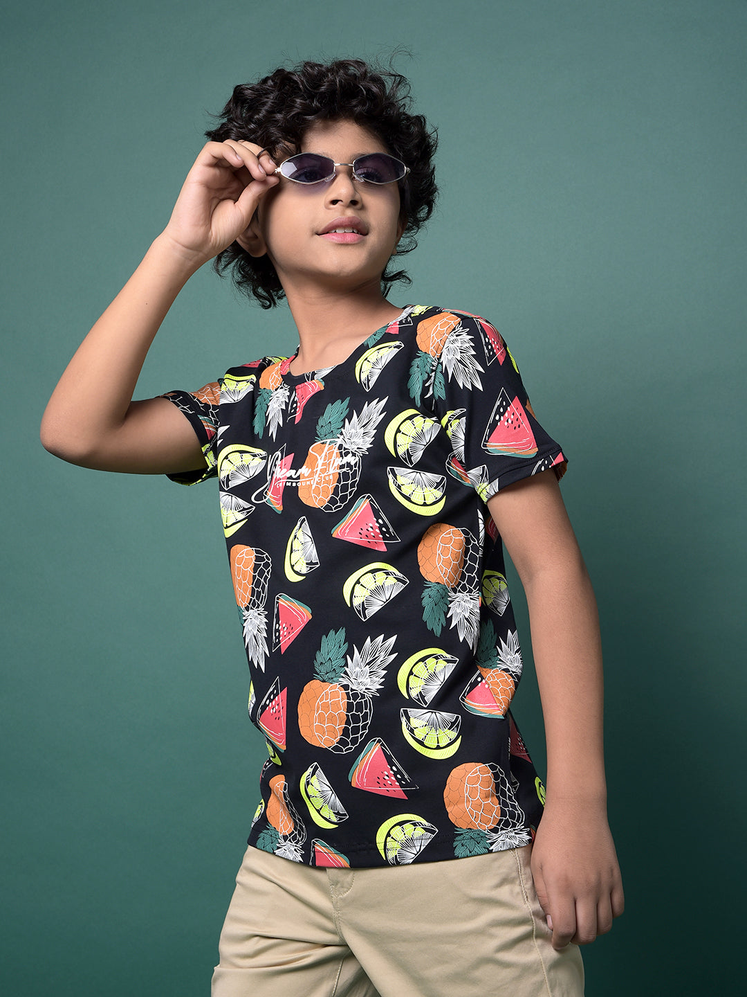 Navy Blue Printed T-Shirt-Boys T-Shirts-Crimsoune Club