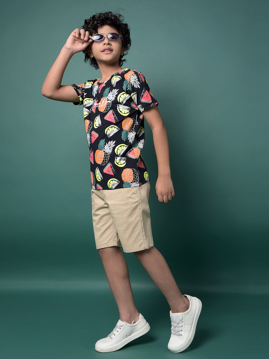 Navy Blue Printed T-Shirt-Boys T-Shirts-Crimsoune Club