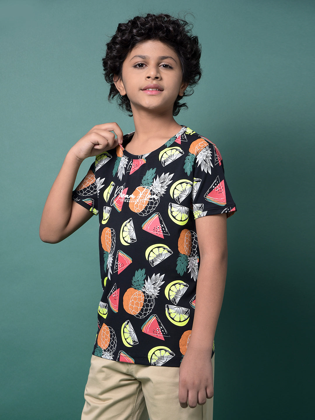 Navy Blue Printed T-Shirt-Boys T-Shirts-Crimsoune Club