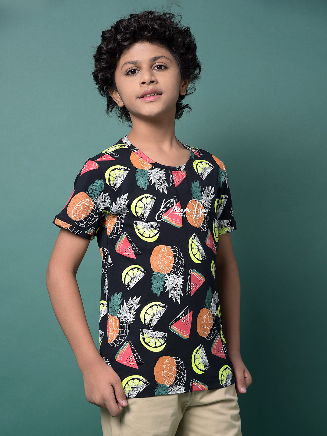 Navy Blue Printed T-Shirt-Boys T-Shirts-Crimsoune Club