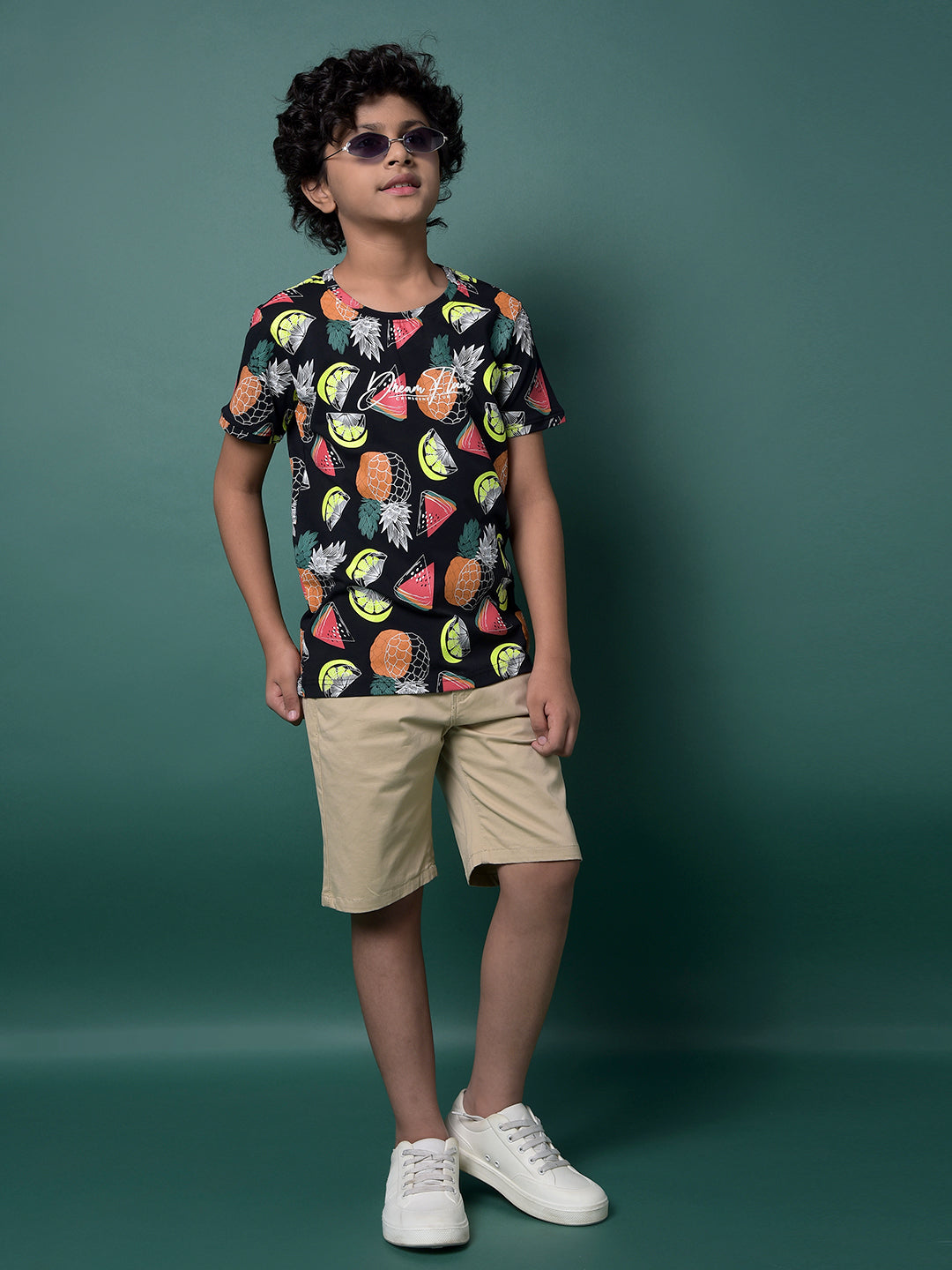 Navy Blue Printed T-Shirt-Boys T-Shirts-Crimsoune Club