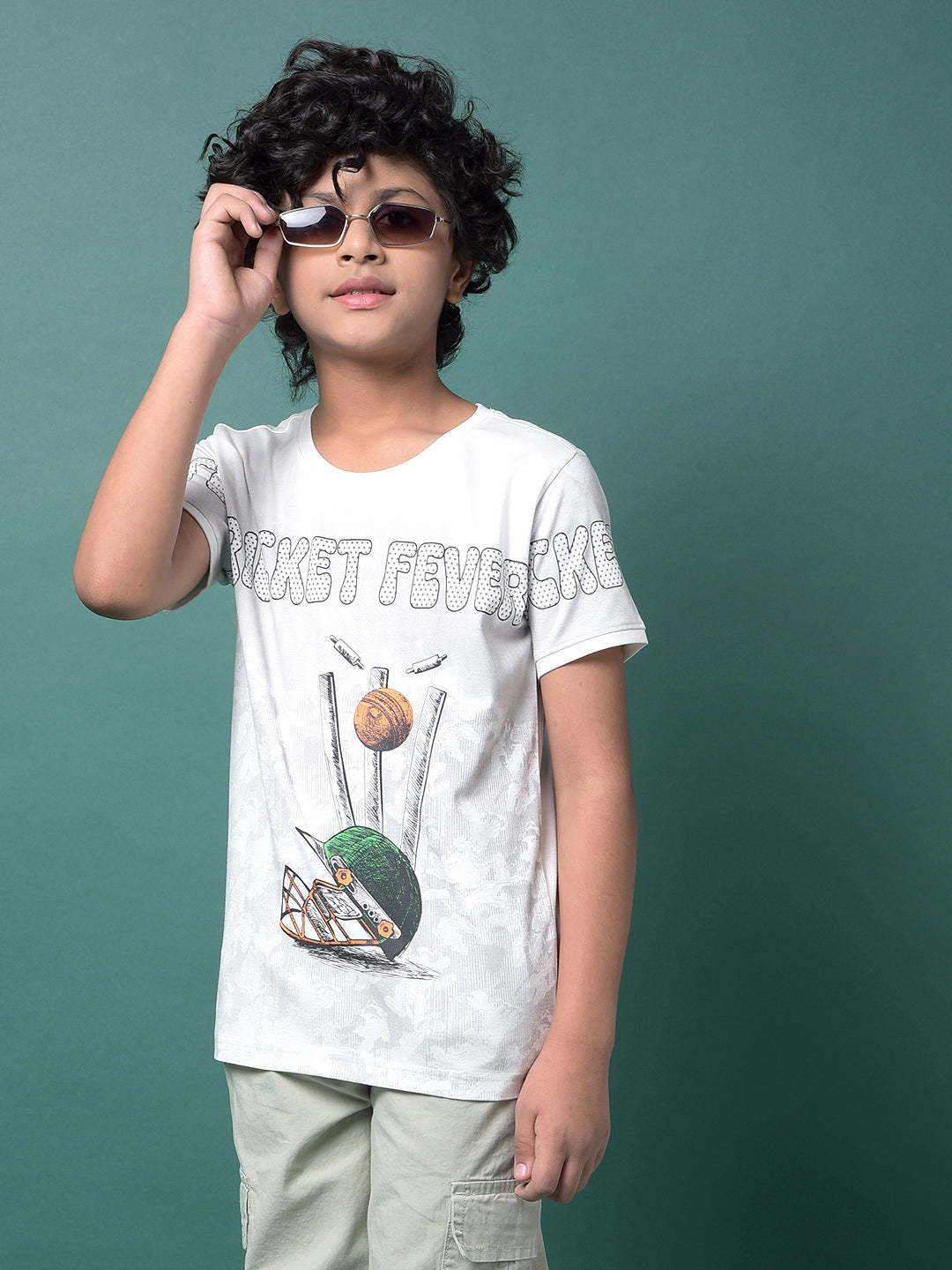 White Printed T-Shirt-Boys T-Shirts-Crimsoune Club