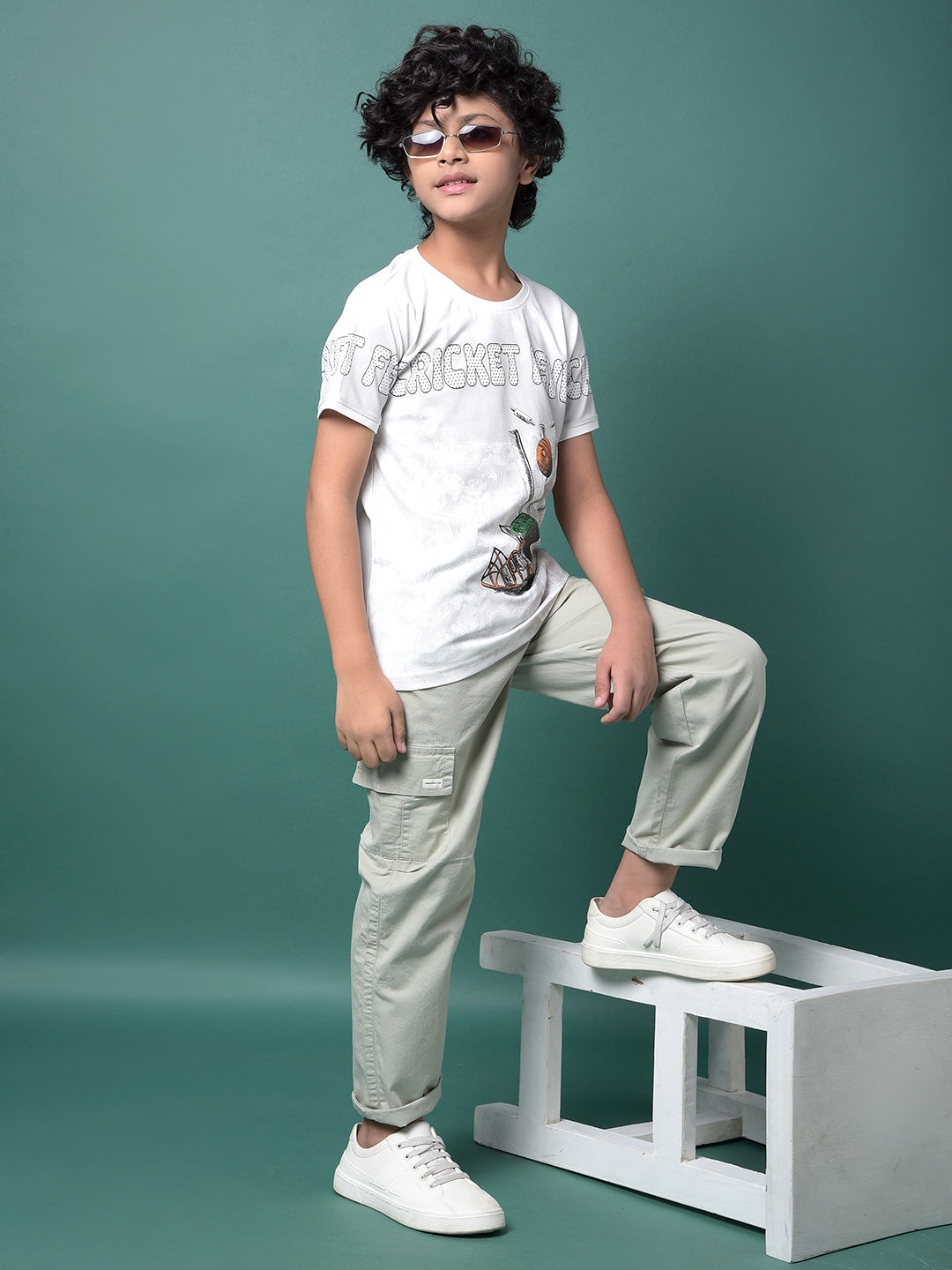 White Printed T-Shirt-Boys T-Shirts-Crimsoune Club