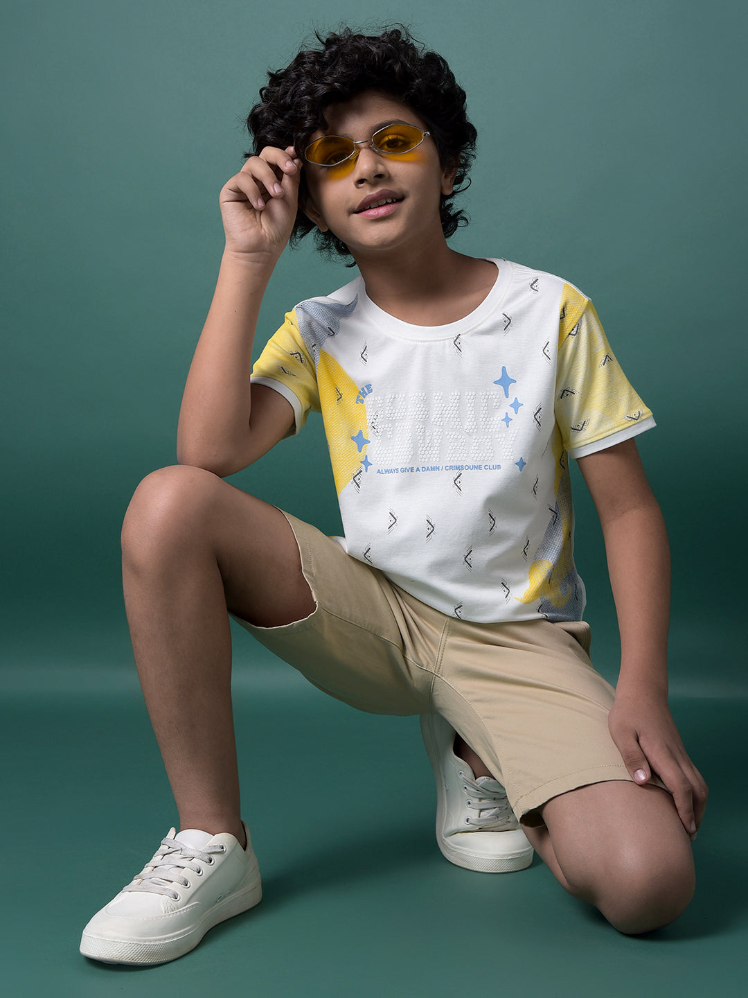 White Printed T-Shirt-Boys T-Shirts-Crimsoune Club