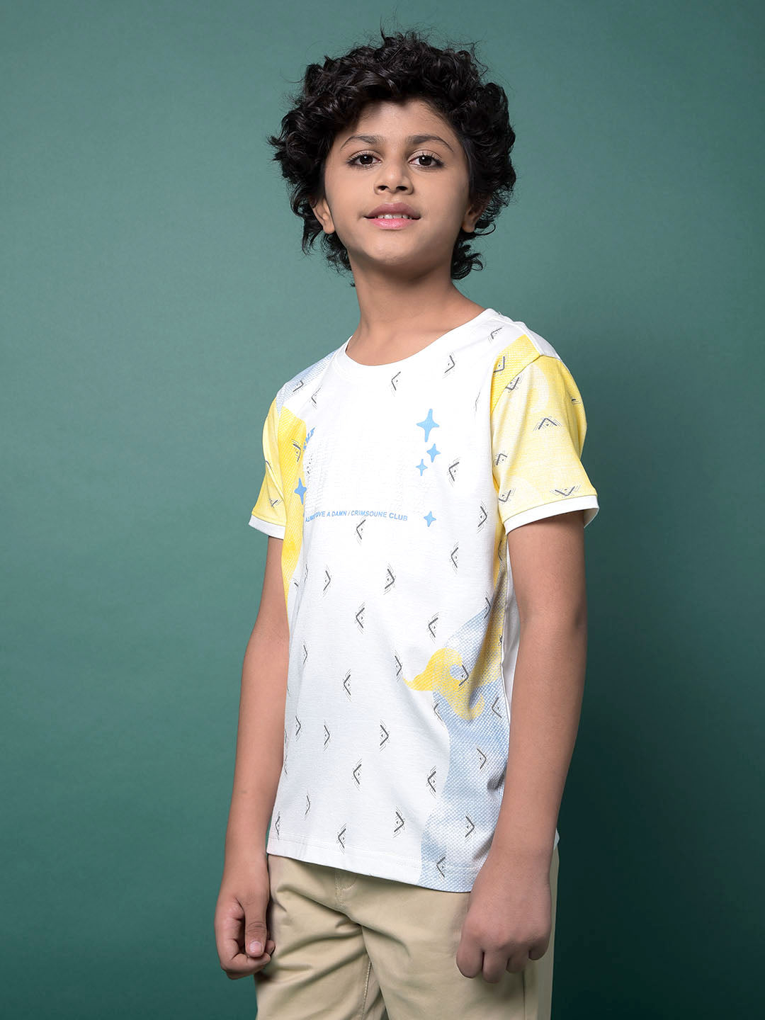 White Printed T-Shirt-Boys T-Shirts-Crimsoune Club