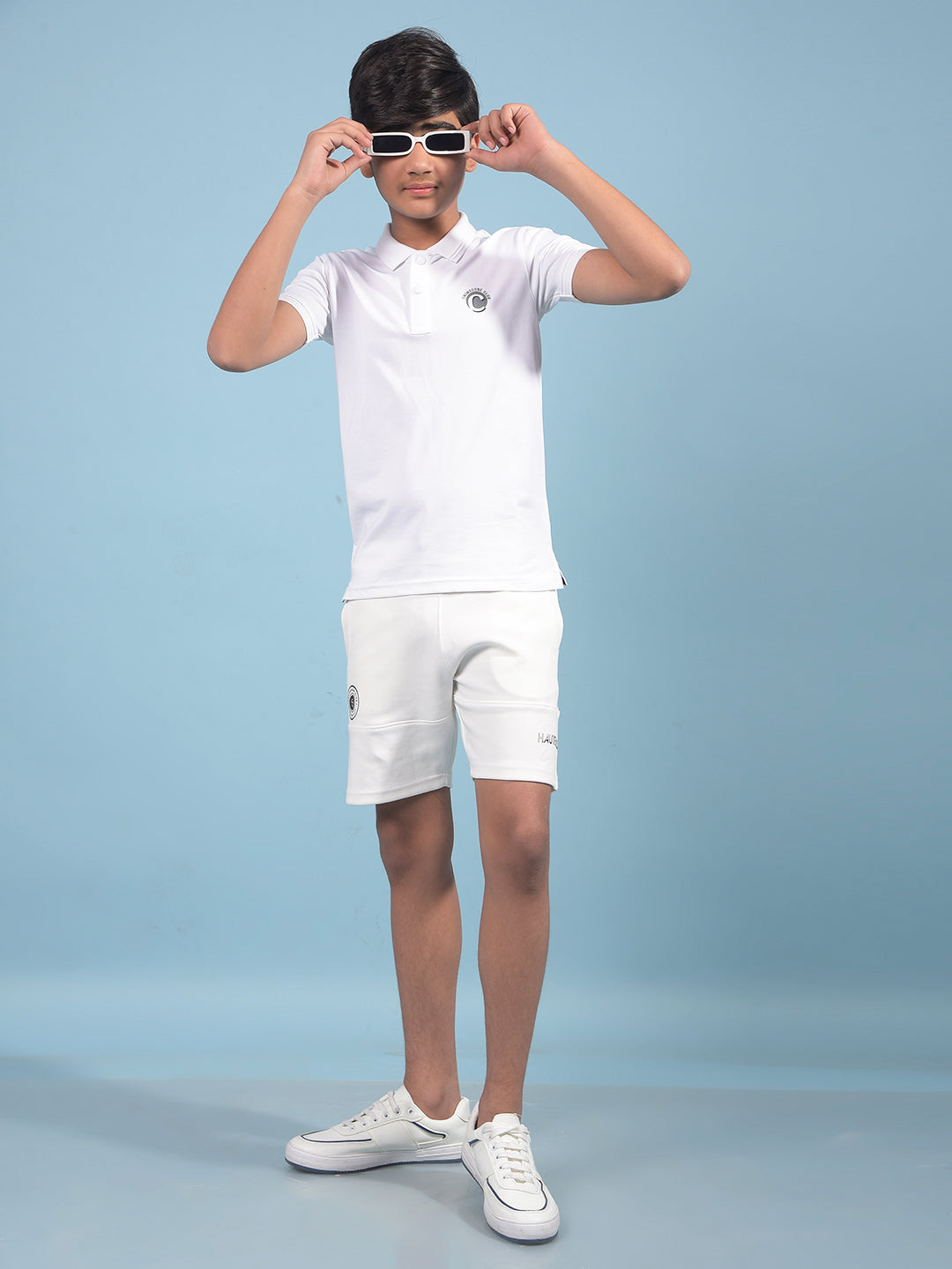 White Polo-Neck T-Shirt-Boys T-Shirts-Crimsoune Club
