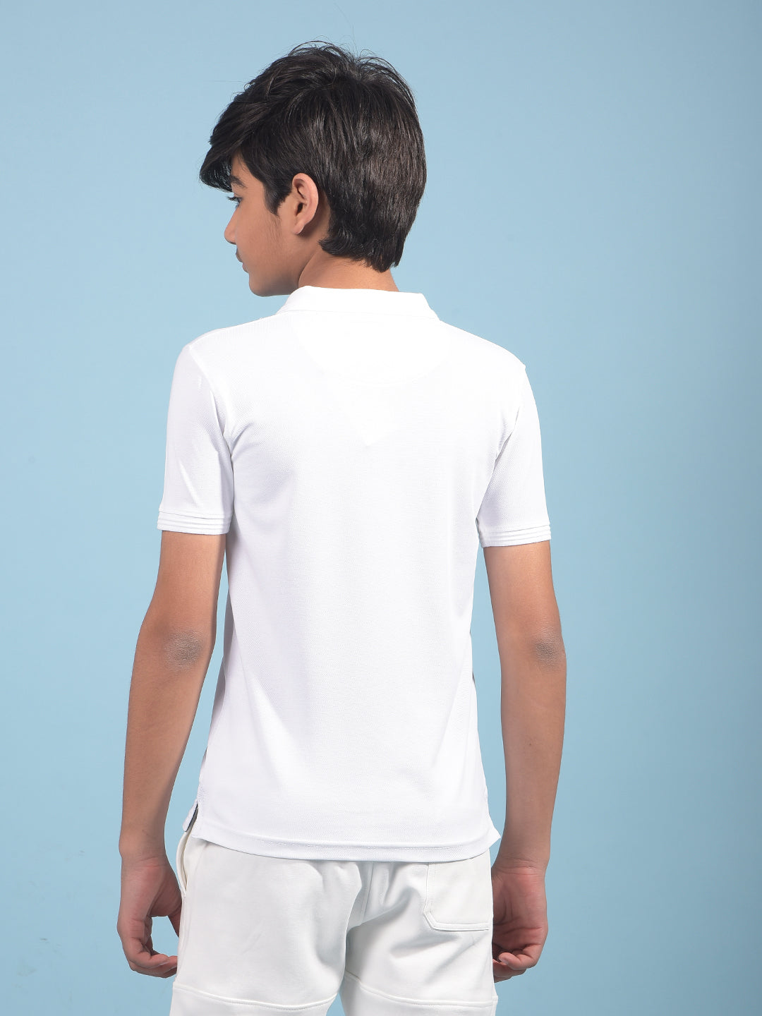 White Polo-Neck T-Shirt-Boys T-Shirts-Crimsoune Club