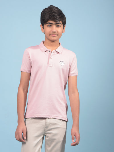 Pink Polo-Neck T-Shirt-Boys T-Shirts-Crimsoune Club