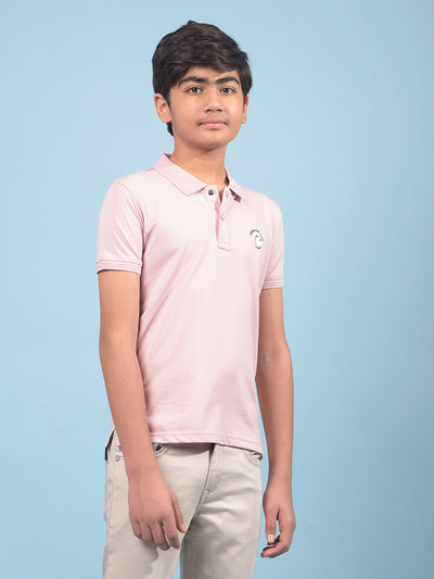 Pink Polo-Neck T-Shirt-Boys T-Shirts-Crimsoune Club