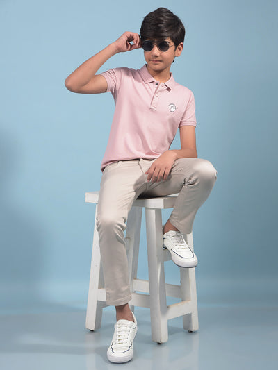 Pink Polo-Neck T-Shirt-Boys T-Shirts-Crimsoune Club