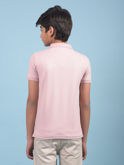 Pink Polo-Neck T-Shirt-Boys T-Shirts-Crimsoune Club