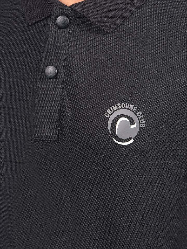 Black Polo-Neck T-Shirt-Boys T-Shirts-Crimsoune Club