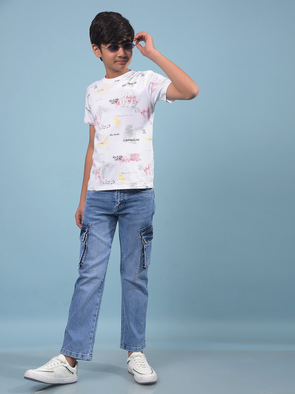 White Printed T-Shirt-Boys T-Shirts-Crimsoune Club