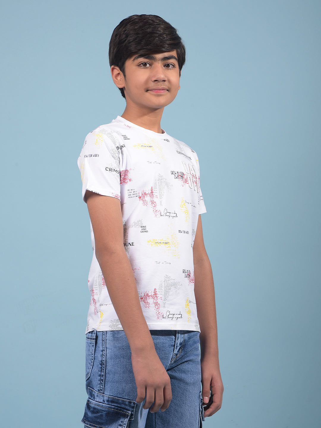 White Printed T-Shirt-Boys T-Shirts-Crimsoune Club