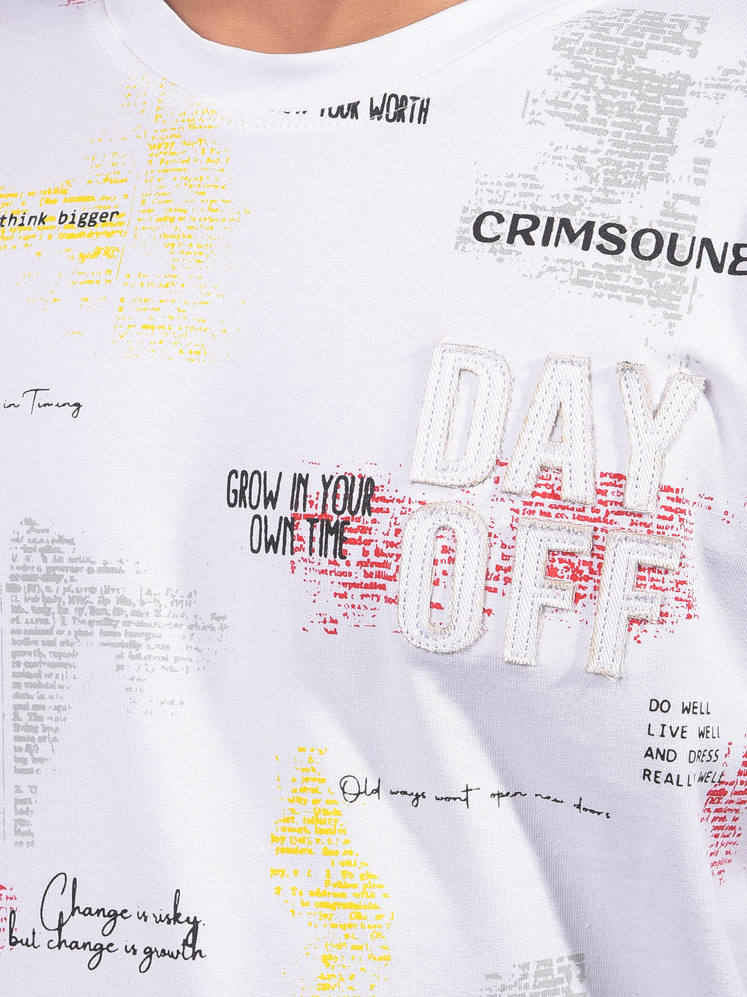 White Printed T-Shirt-Boys T-Shirts-Crimsoune Club