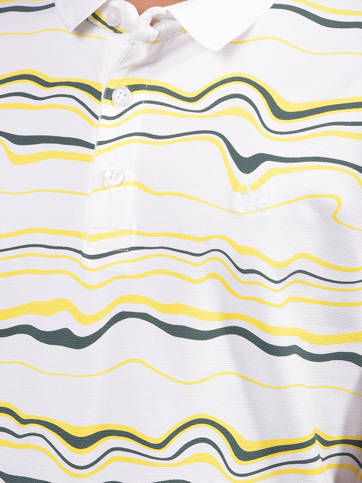 White Printed Polo-Neck T-Shirt-Boys T-Shirts-Crimsoune Club
