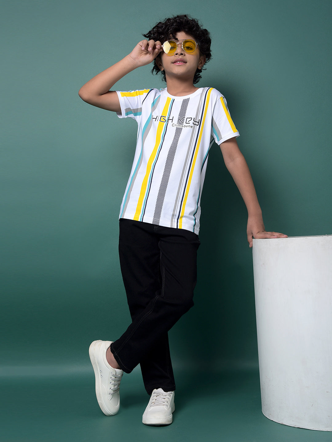 Multi-Color Vertical Stripes T-Shirt-Boys T-Shirts-Crimsoune Club