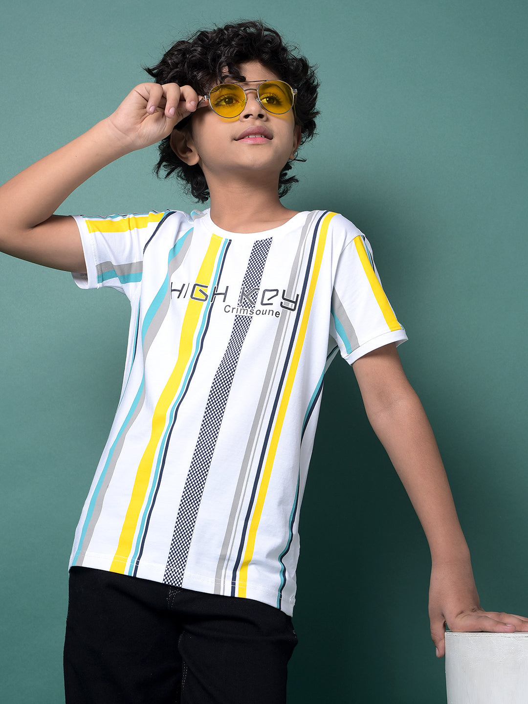 Multi-Color Vertical Stripes T-Shirt-Boys T-Shirts-Crimsoune Club
