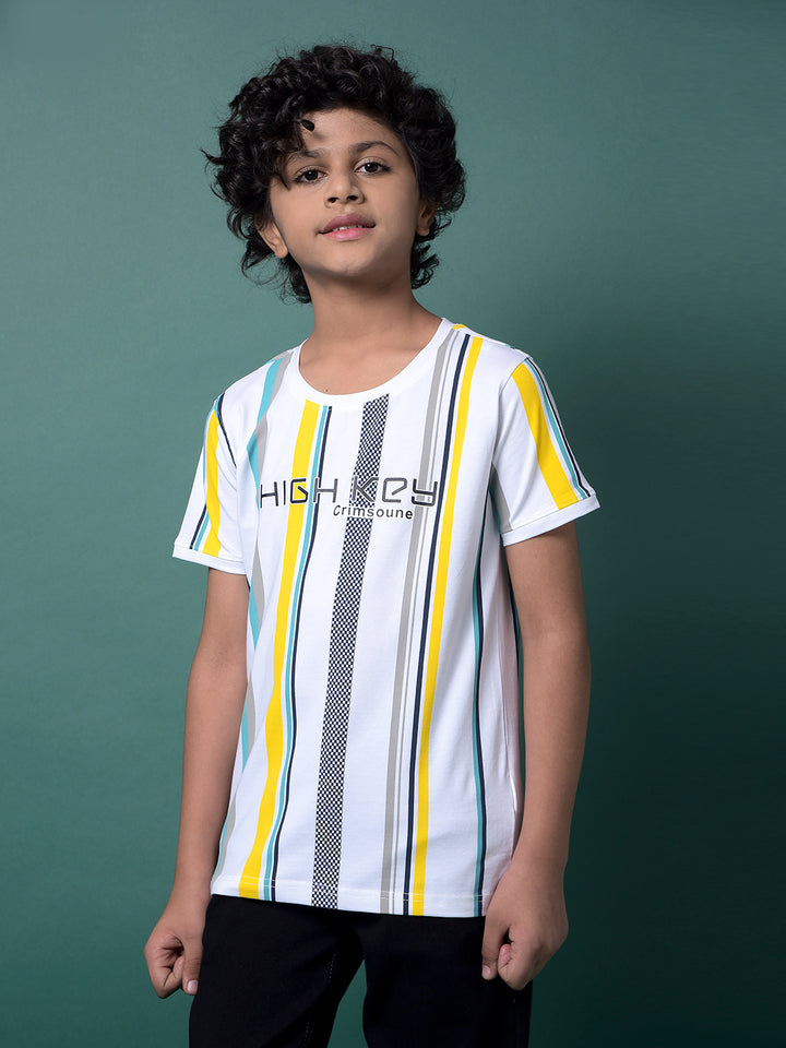 Multi-Color Vertical Stripes T-Shirt-Boys T-Shirts-Crimsoune Club