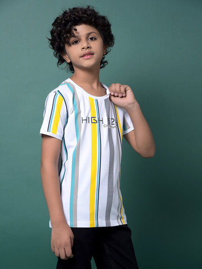 Multi-Color Vertical Stripes T-Shirt-Boys T-Shirts-Crimsoune Club