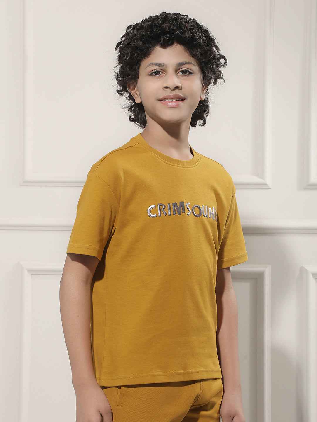 Mustard Typographic Print 100% Cotton T-Shirt