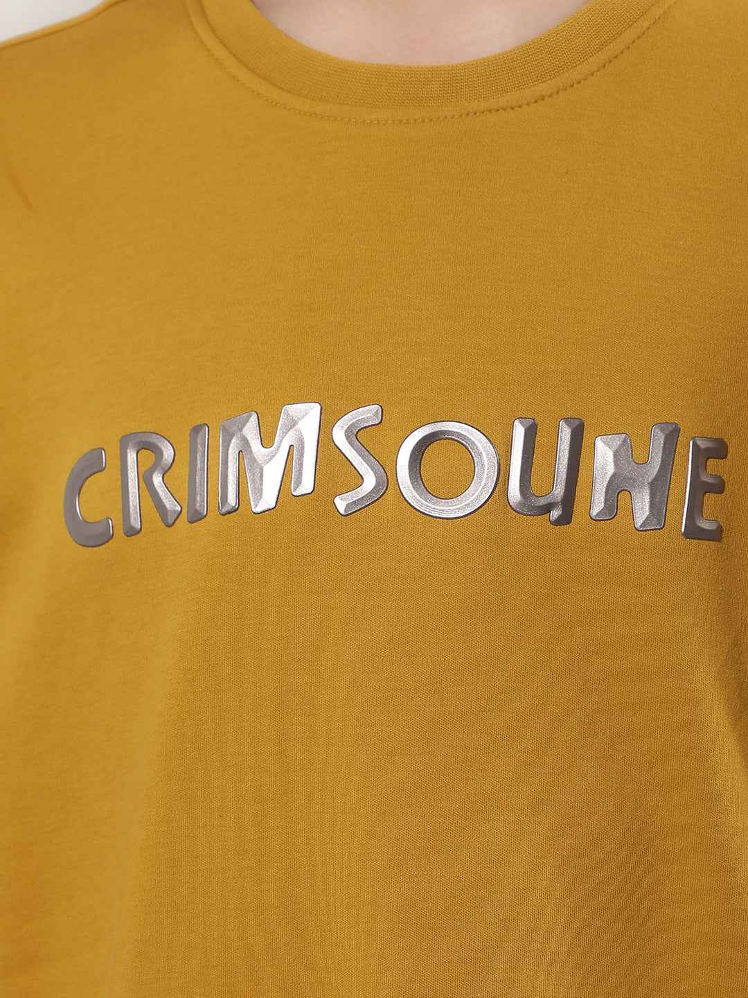 Mustard Typographic Print 100% Cotton T-Shirt