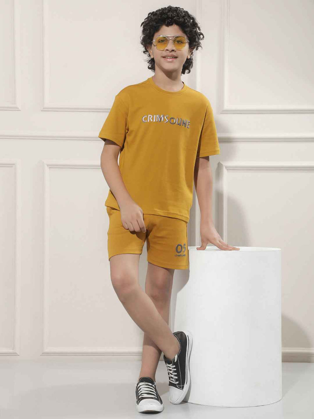 Mustard Typographic Print 100% Cotton T-Shirt