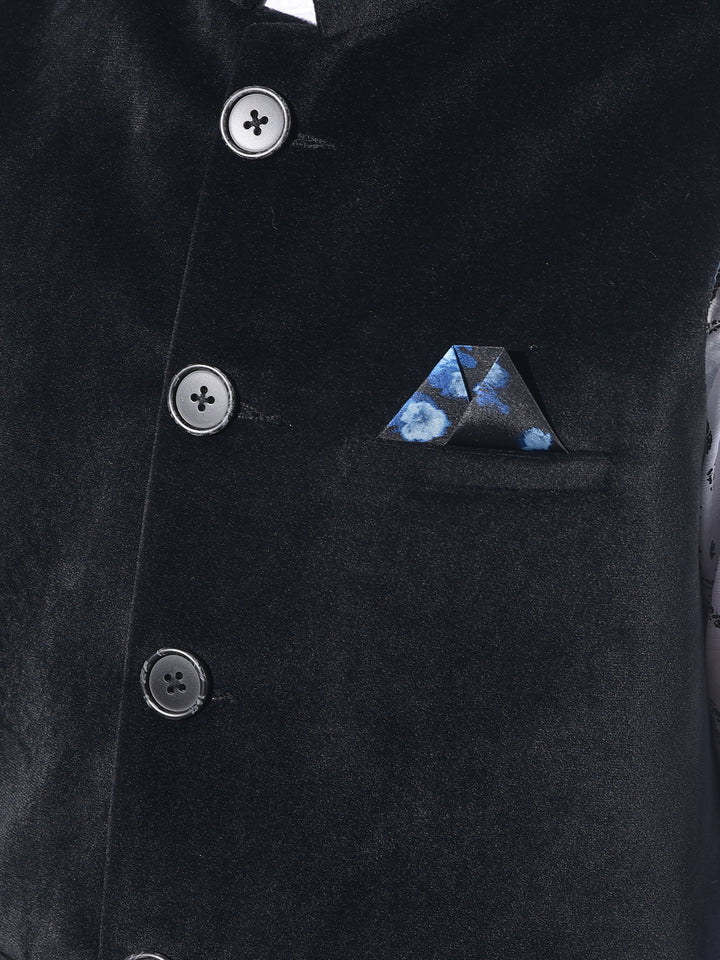 Black Regular Length Waist-Coat-Boys Waistcoats-Crimsoune Club