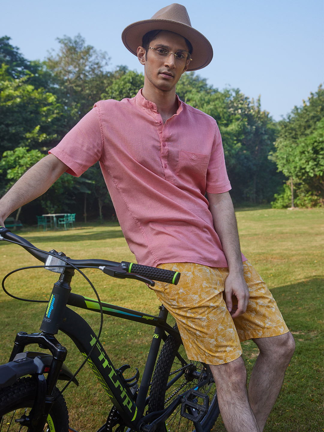 Yellow Floral Lounge Shorts-Men Lounge Shorts-Crimsoune Club