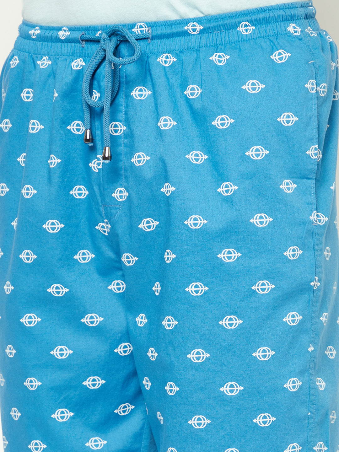 Fresh Blue Patterned Shorts-Men Shorts-Crimsoune Club