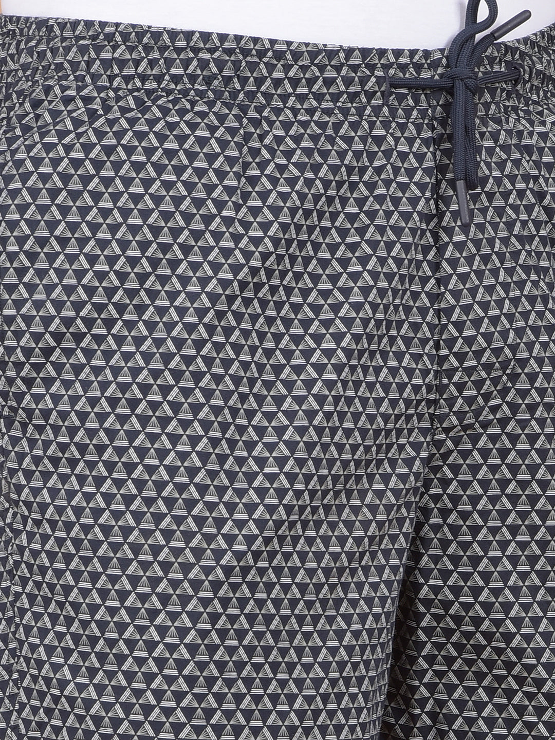 Navy Blue Printed 100% Cotton Shorts-Men Lounge Shorts-Crimsoune Club