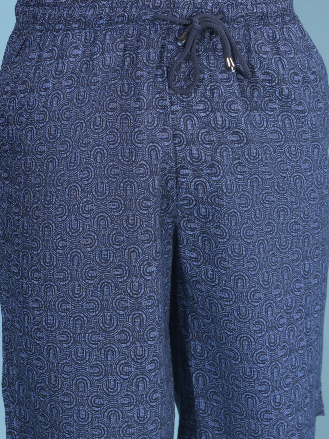 Navy Blue Abstract 100% Cotton Shorts-Men Lounge Shorts-Crimsoune Club