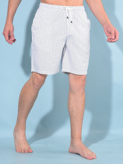 Grey Printed 100% Cotton Lounge Shorts-Men Lounge Shorts-Crimsoune Club