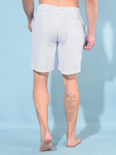 Grey Printed 100% Cotton Lounge Shorts-Men Lounge Shorts-Crimsoune Club