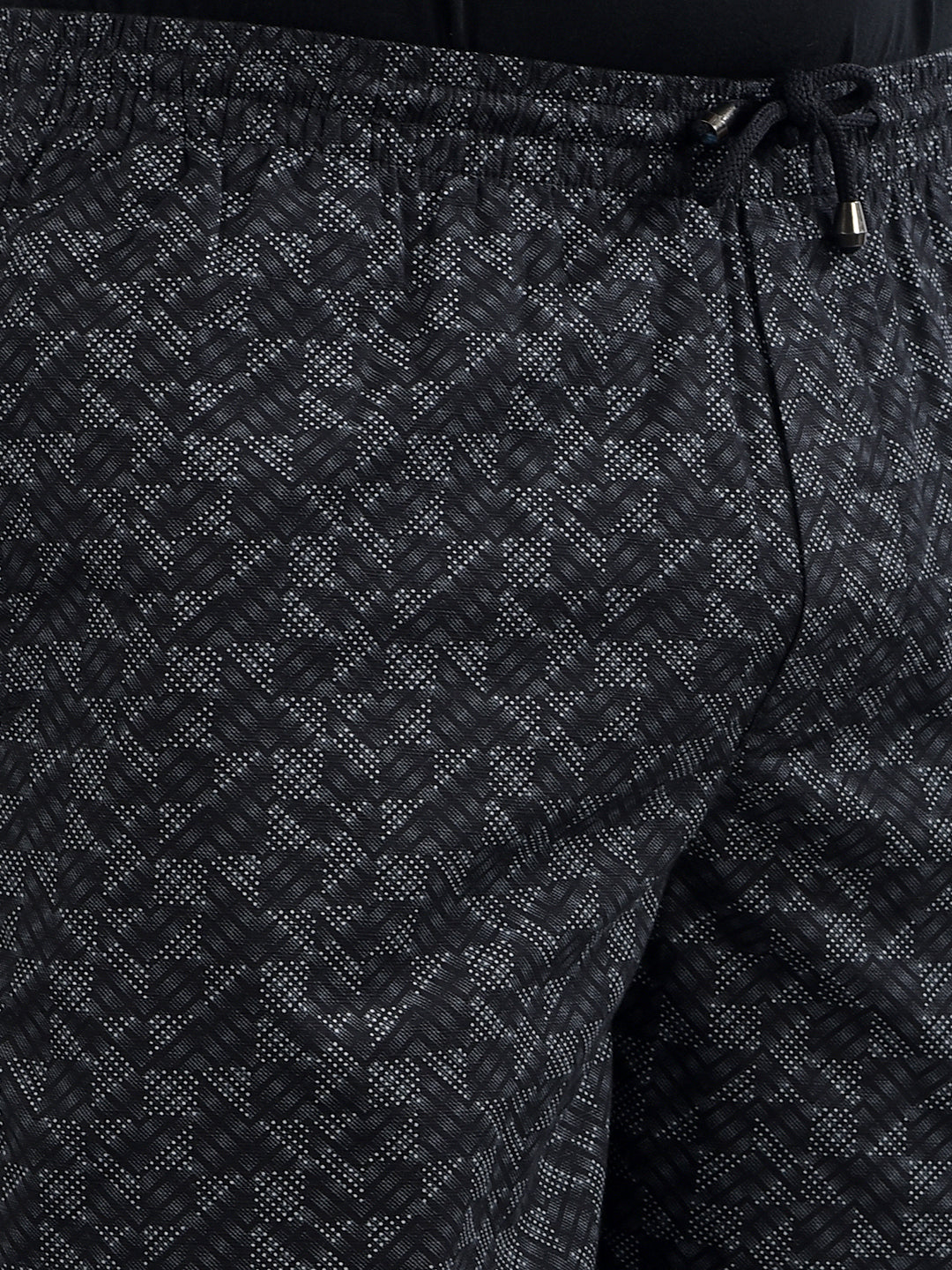 Black Printed 100% Cotton Lounge Shorts-Men Lounge Shorts-Crimsoune Club