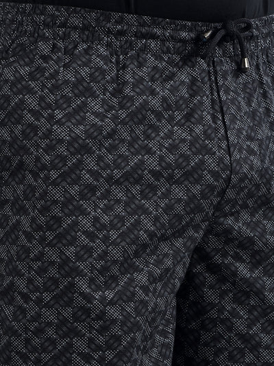 Black Printed 100% Cotton Lounge Shorts-Men Lounge Shorts-Crimsoune Club