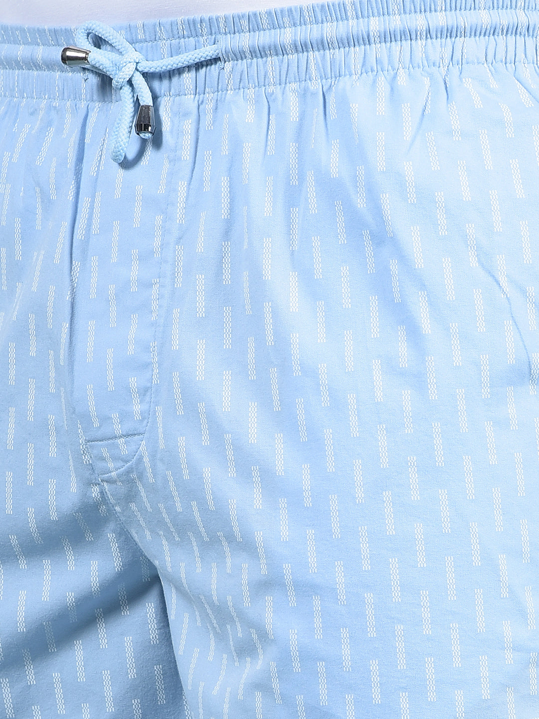 Blue Printed 100% Cotton Lounge Shorts-Men Lounge Shorts-Crimsoune Club