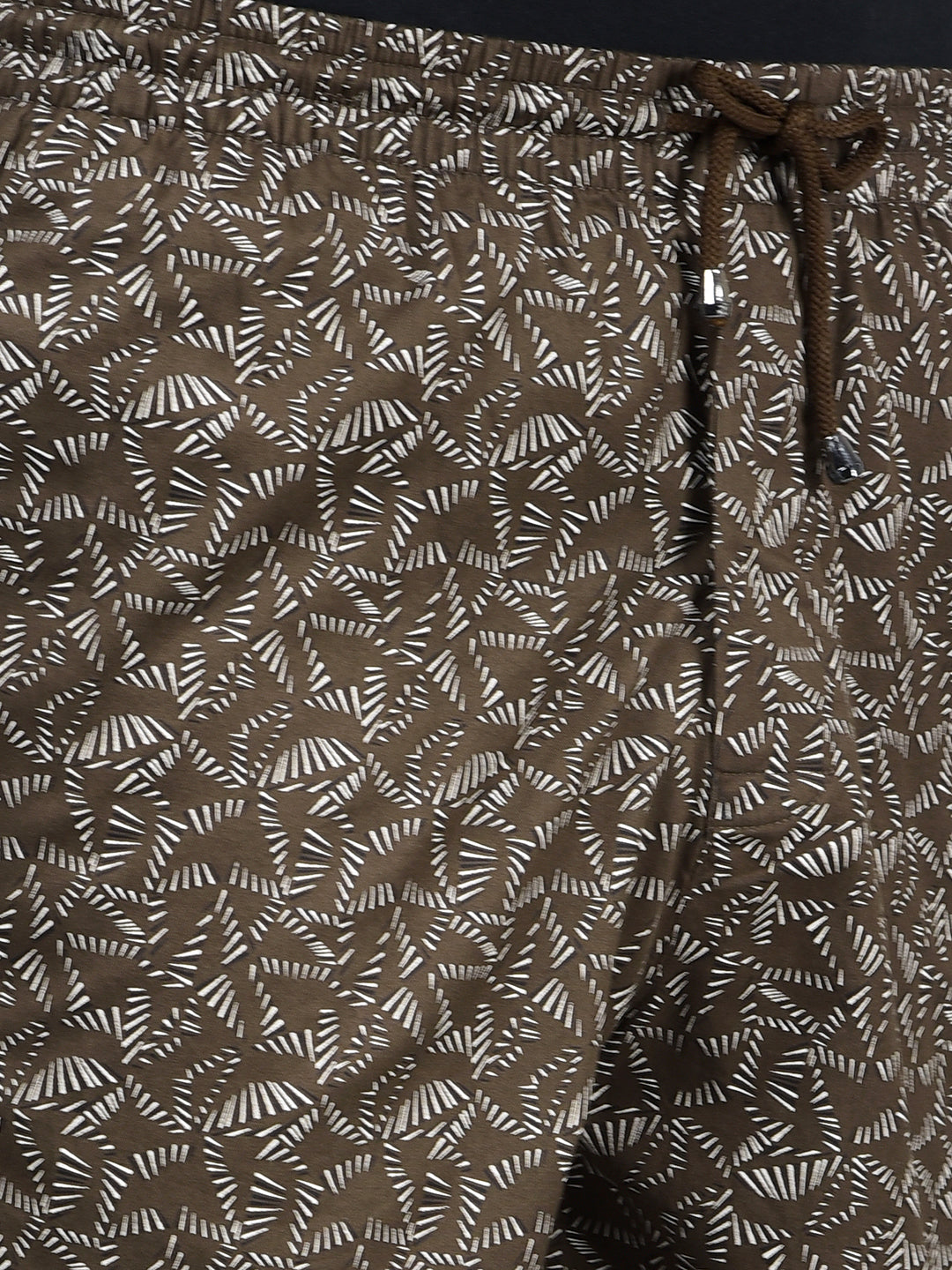 Brown Printed 100% Cotton Lounge Shorts-Men Lounge Shorts-Crimsoune Club