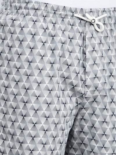 Grey Printed 100% Cotton Lounge Shorts-Men Lounge Shorts-Crimsoune Club