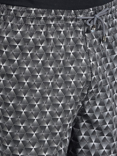Black Printed 100% Cotton Lounge Shorts-Men Lounge Shorts-Crimsoune Club