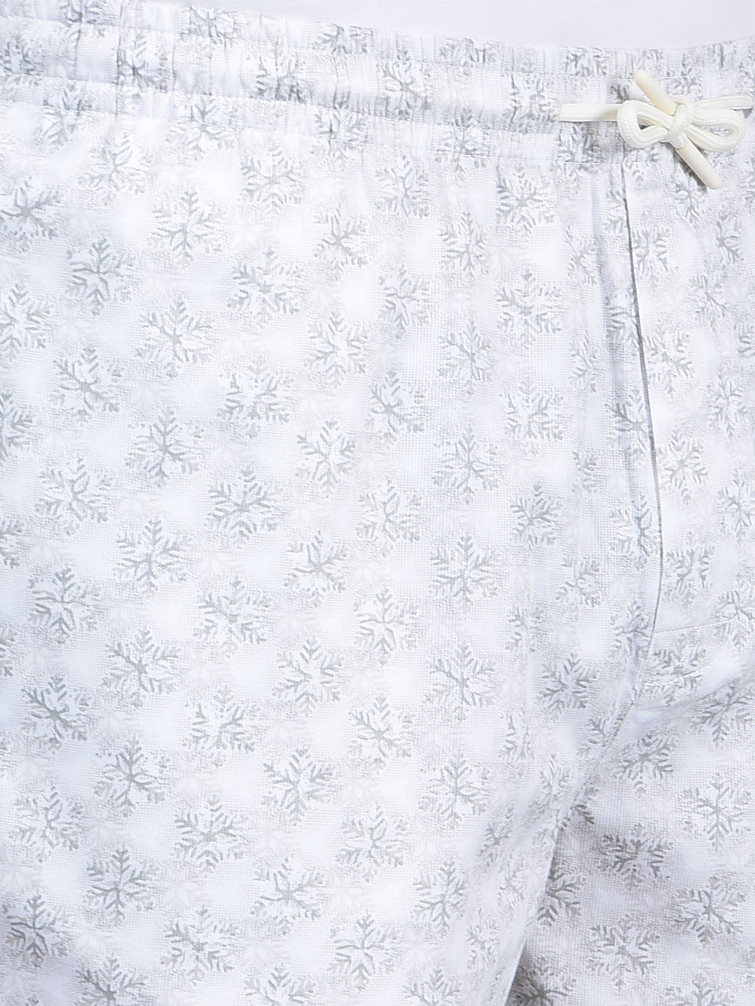 White Floral Print 100% Cotton Lounge Shorts-Men Lounge Shorts-Crimsoune Club