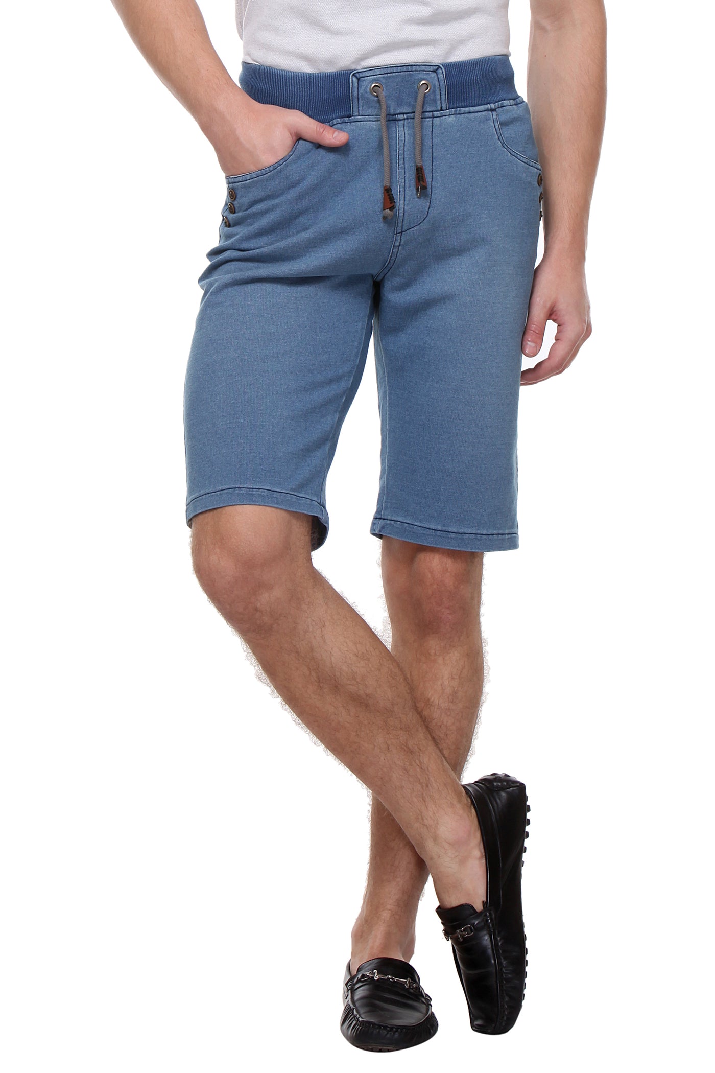 Blue Solid Shorts-Men Shorts-Crimsoune Club